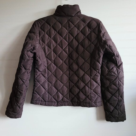 Kenneth Cole Reaction Quilted Jacket Small Brown Feather Down Puffer Lightweight - Picture 7 of 10